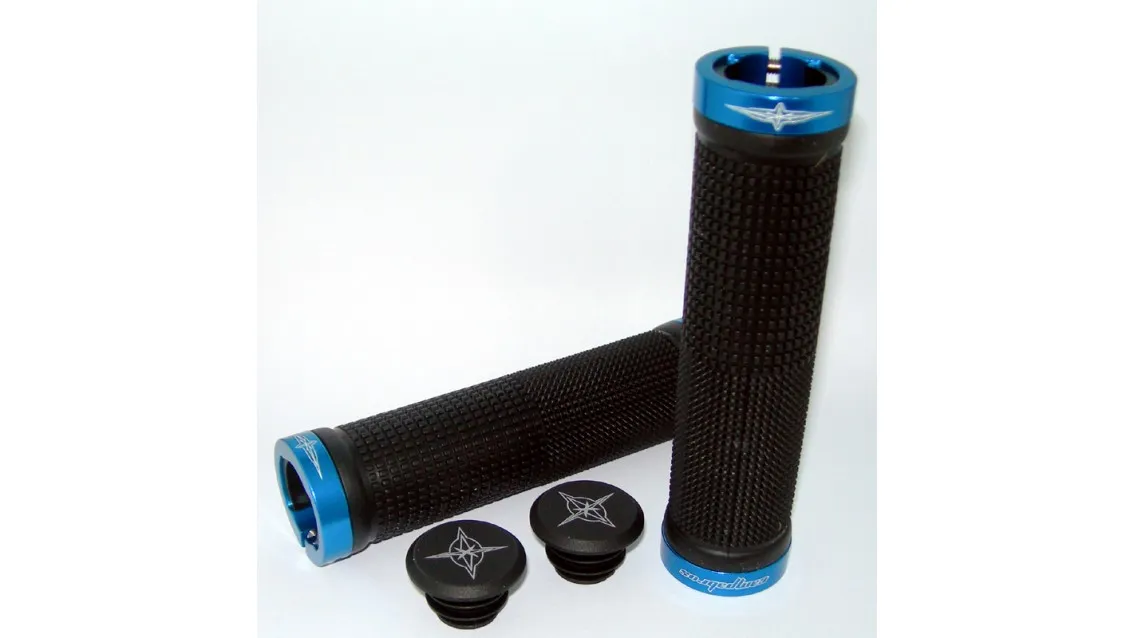CAMPABROS Coppia Manopole DH Assault Nere con Anelli Blu