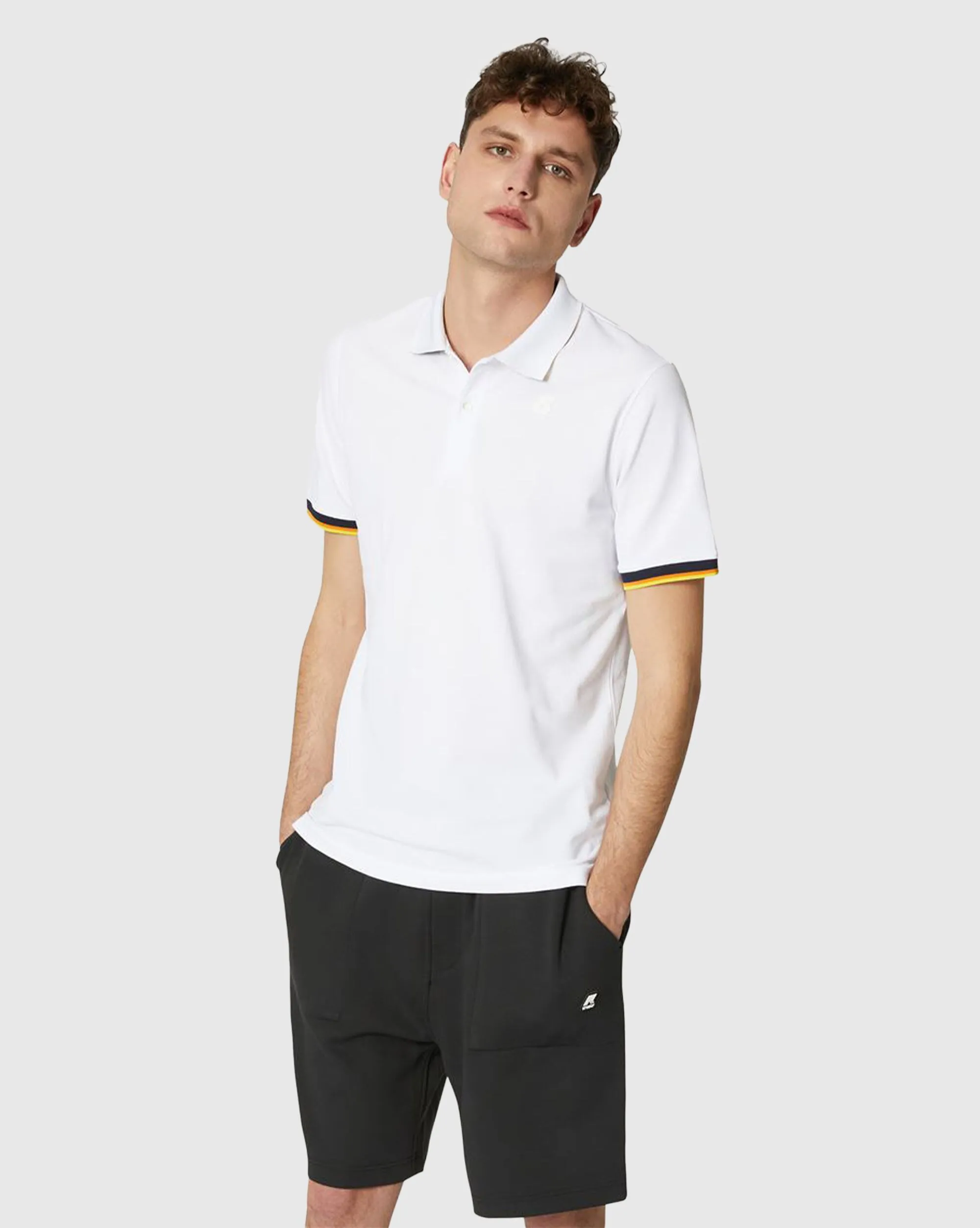 K-way Polo Manica Corta Vincent Bianco Uomo