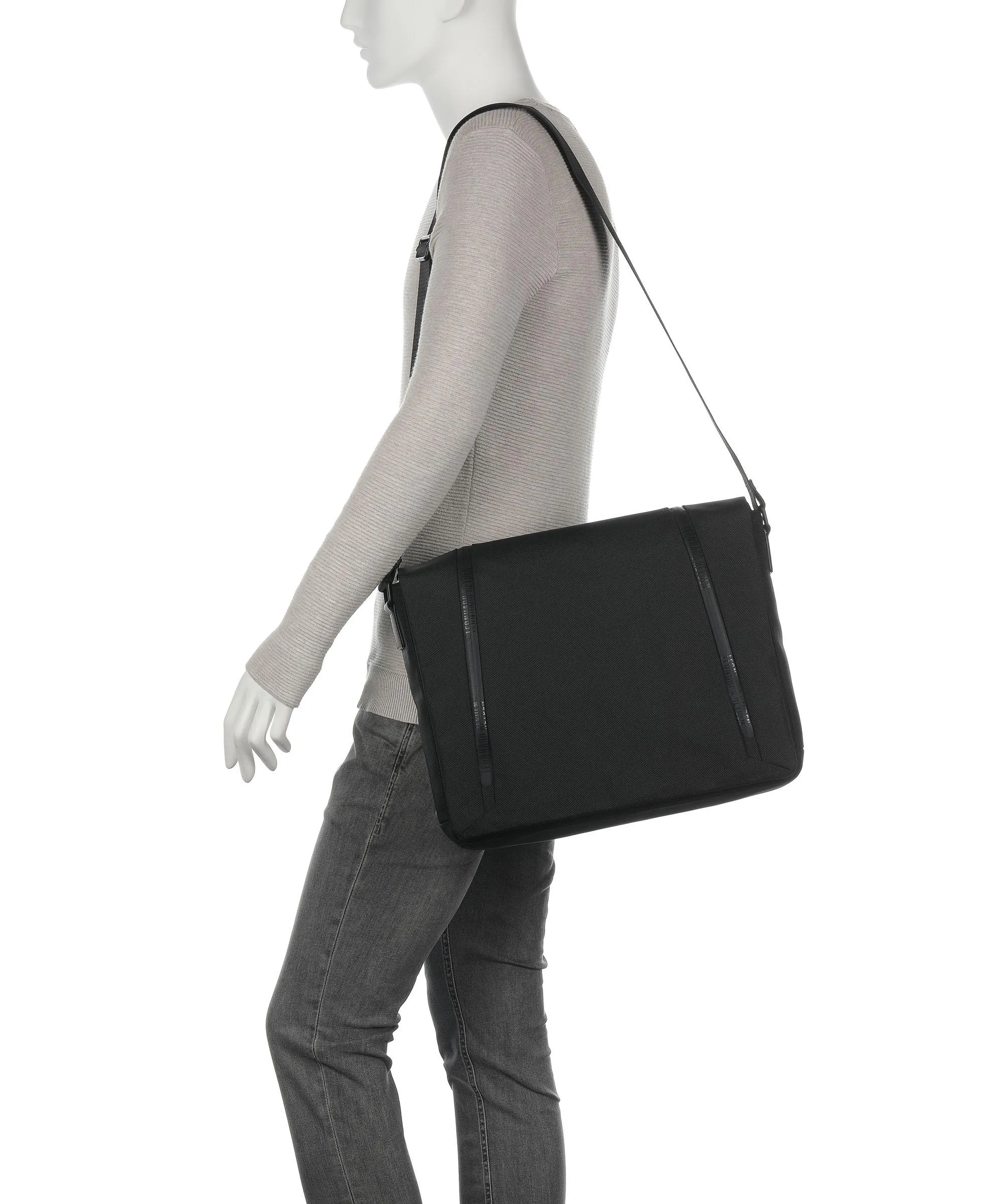  Leonhard Heyden Helsinki Borsa a spalla 15″ nylon riciclato nero  
