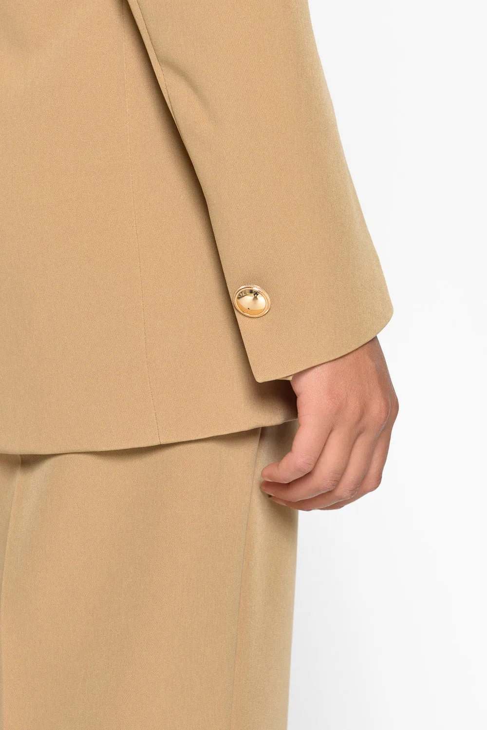 Markup Tailleur Giacca Lunga Viscosa Marrone Donna