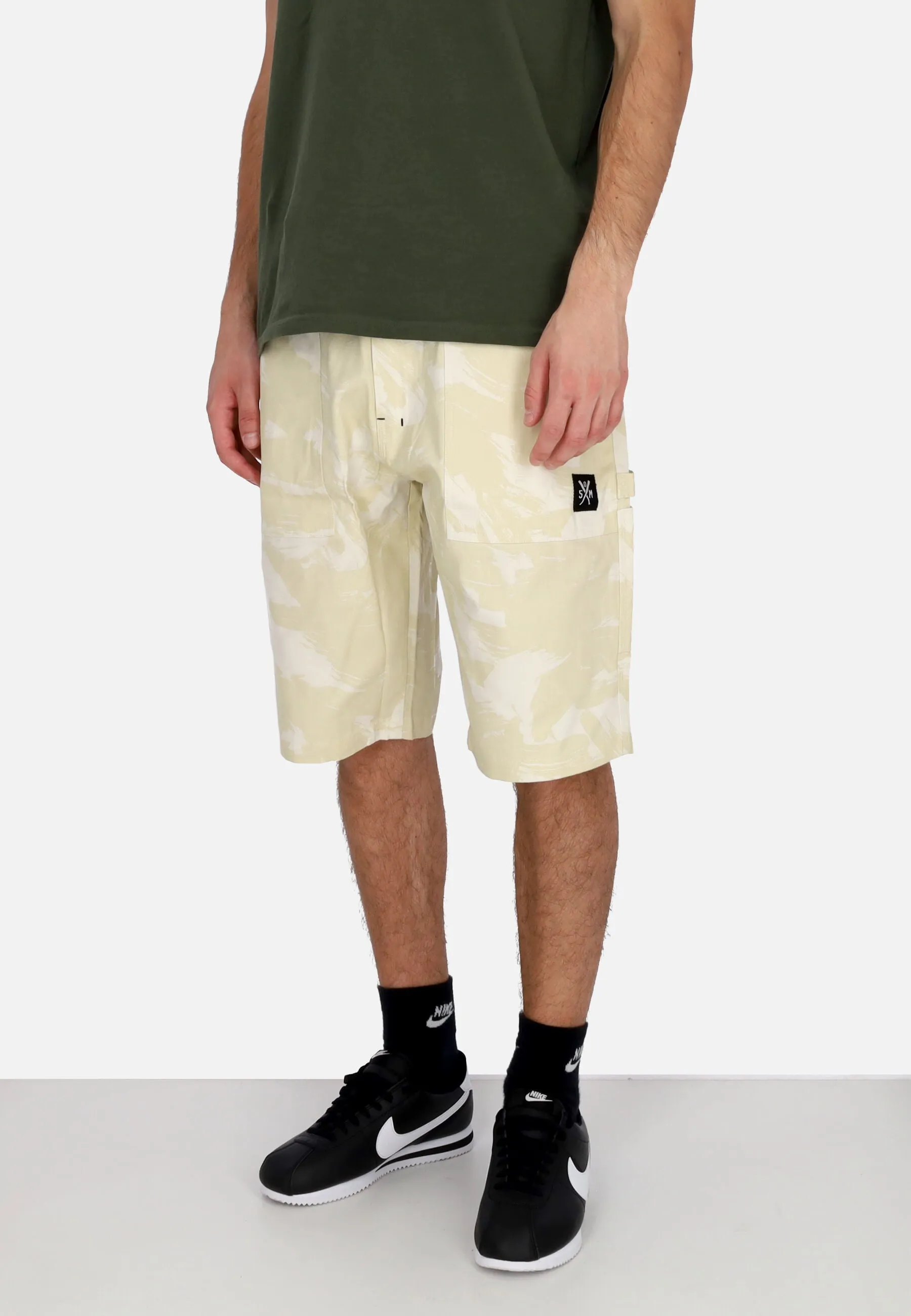 Pantalone Corto Uomo Worker Shorts Off White/camo