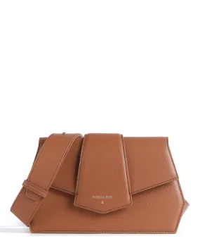  Patrizia Pepe New Geometric Borsa a tracolla pelle di vitello grana marrone  