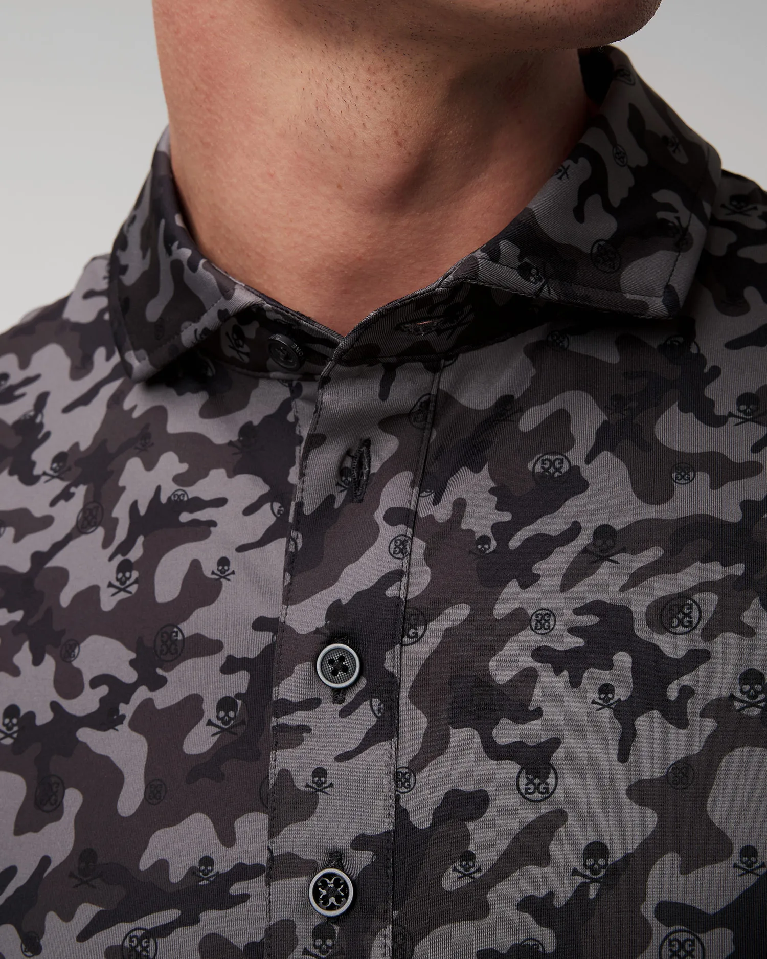 Polo grigio-nera da uomo G/Fore Mapped Icon Camo Tech Jersey Polo gmp000001-onyx