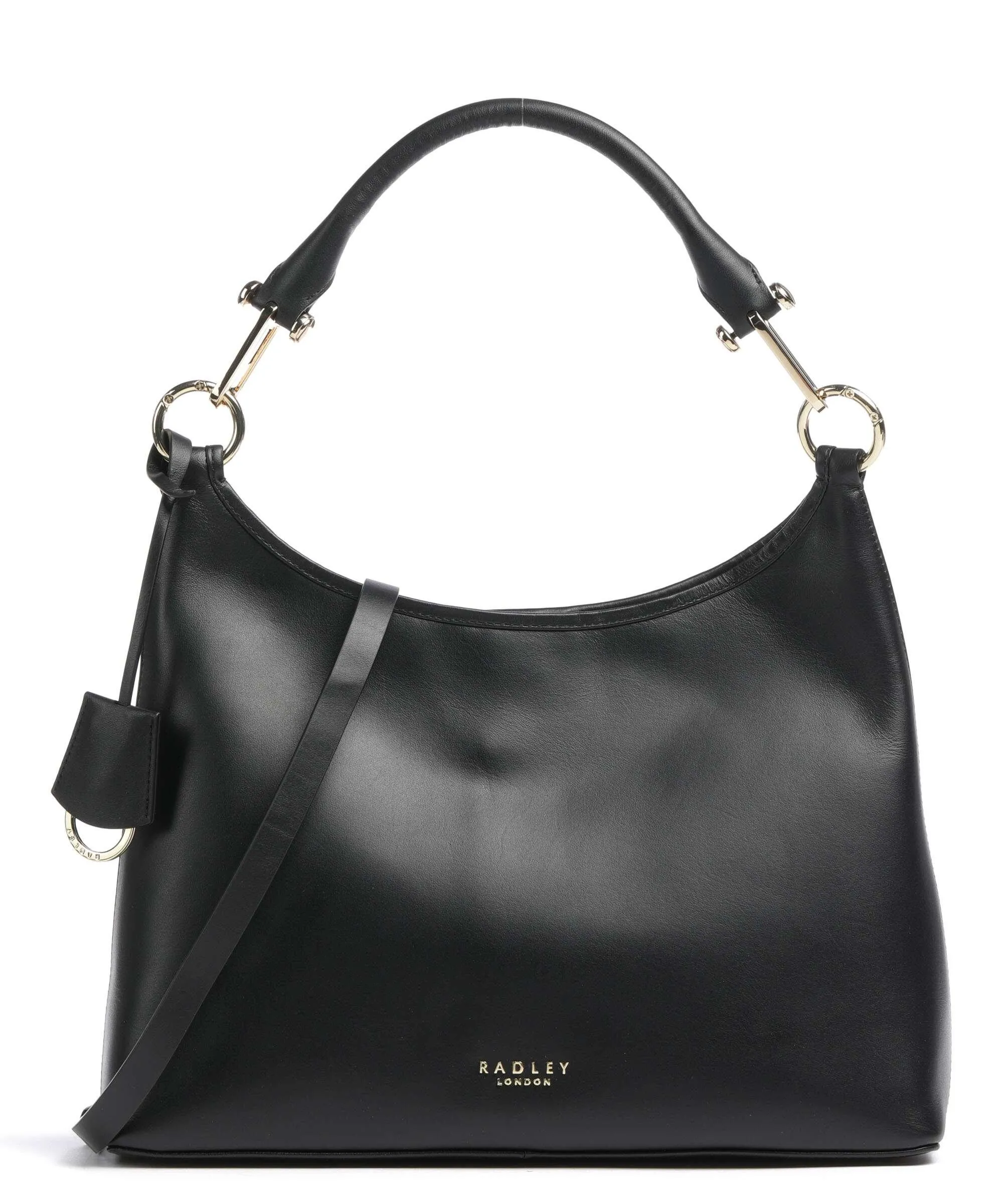  Radley London Cuba Street Borsa hobo pelle a grana fine nero  