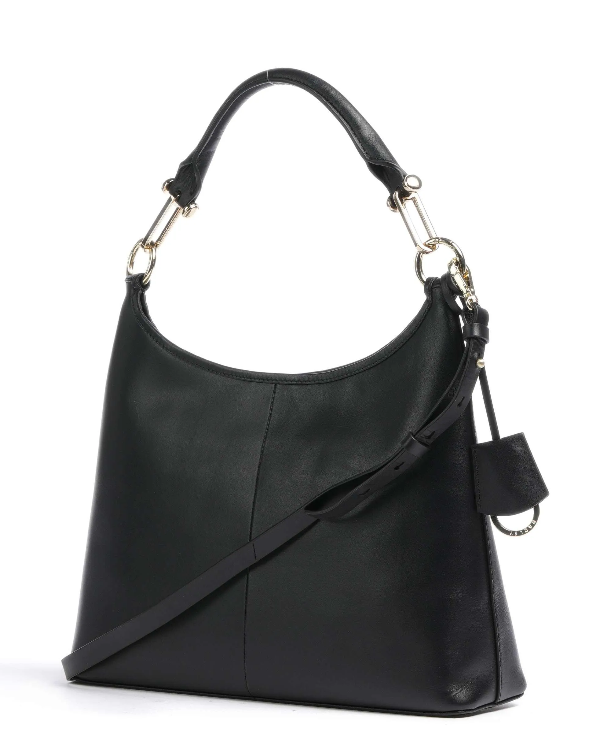  Radley London Cuba Street Borsa hobo pelle a grana fine nero  