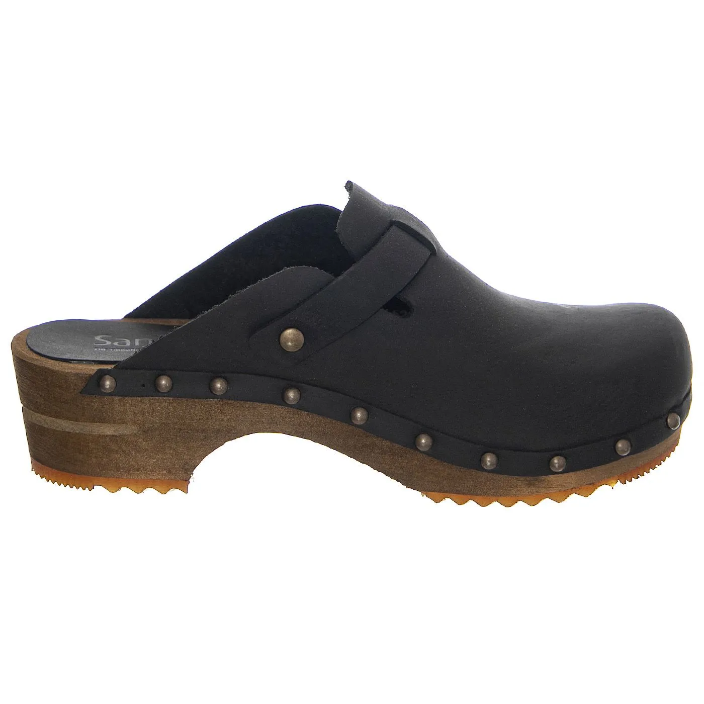 SANITA W' Wood-Kristel Open Black - Sandali in Pelle Donna Neri    