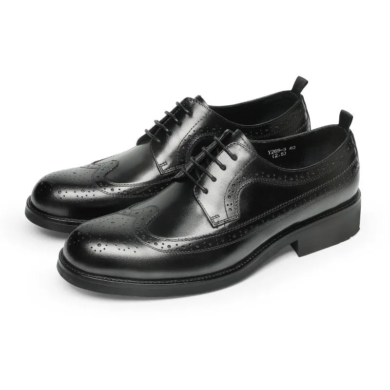 Scarpe Oxford classiche da uomo in pelle bovina con patchwork goffrato