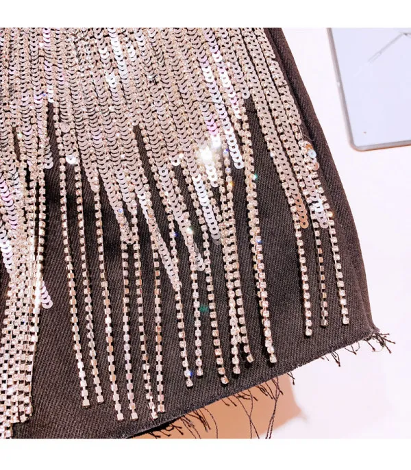 Shorts sequin fringe