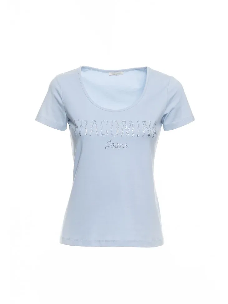 T-SHIRT BASIC SCRITTA STRASS